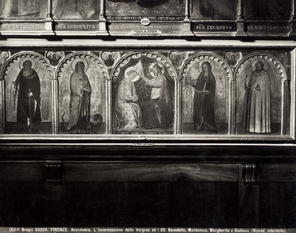Brogi — Firenze. Accademia. L'Incoronazione della Vergine ed i SS. Benedetto, Maddalena, Margherita e Giuliano — insieme
